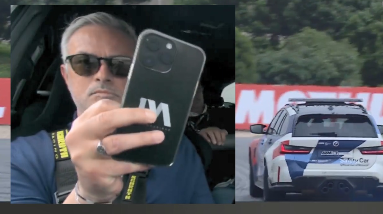 Read more about the article Mourinho mostrou sangue frio em volta no safety car do MotoGP e até filmou tudo no telemóvel