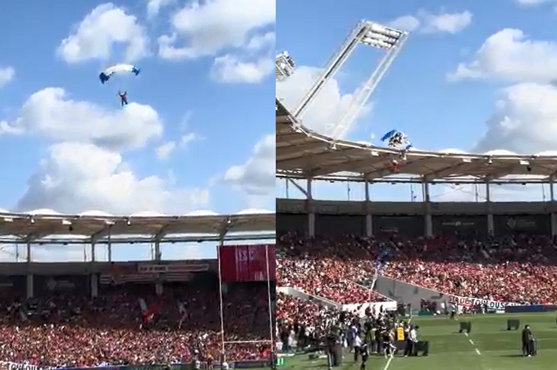 Read more about the article Paraquedista quase perde a vida no estádio de Toulouse
